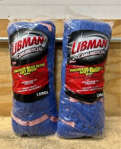 lot 81 image: Libman Commercial Premium Blue Blend Wet Mop lot of 2
