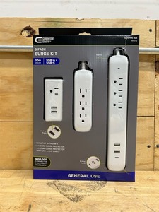 lot 85 image: 4 ft. Multiple Outlet and Wall Mounted Surge Protector Set (3-Pack)