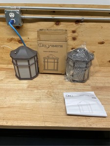 lot 93 image: Litex - Lot of 2 - 9.5-in H ODWLED-2CBZ Bronze LED Outdoor Wall Light