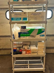 lot 107 image: Shelf with Cleaning supplies