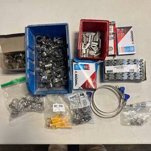 lot 122 image: Assorted Hose Clamps and Staples