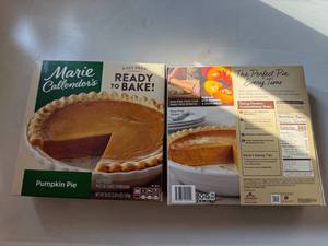 lot 193 image: CC. 2x Marie Callenders Pumpkin Pie