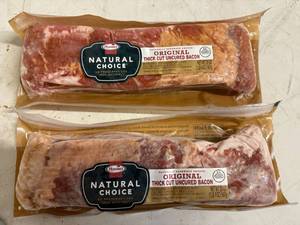 lot 191 image: EE. 2x 1lb Hormel Natural Thick Cut Bacon