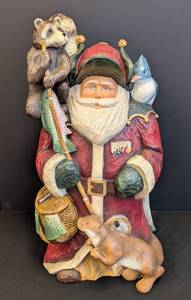 lot 3 image: Large Big Sky Carvers Gone Fishing Santa and Buddies Figurine with Original Box