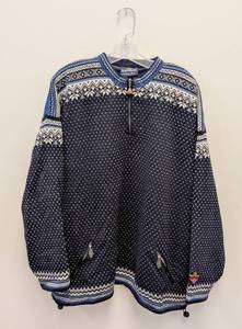 lot 13 image: Skjaeveland Norway Wool Sweater XXL Nordic Pattern