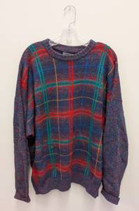 lot 33 image: Vintage Scott Officer Wool Sweater XL Multicolor Plaid