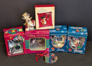 lot 35 image: Collection of Assorted Disney Holiday Ornaments with Boxes