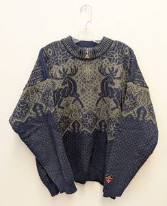lot 65 image: Skjaeveland Norway Pure Wool Sweater with Nordic Reindeer Design XXL