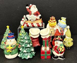 lot 27H image: Collection of 6 Fitz and Floyd Christmas Salt and Pepper Shaker Sets