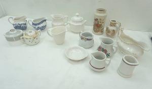 lot 27 image: Collection of Vintage Ceramic, Porcelain, Ironstone Creamers and Sugar Dishes