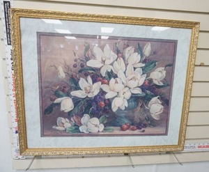 lot 87 image: Home Interior Magnolia Print. 29x 24