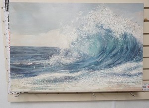 lot 89 image: Textured Canvas Wave Print. 30x20