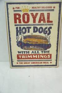 lot 95 image: Retro-Style Advertising Sign Artwork (1ct) 16x20x1.5
