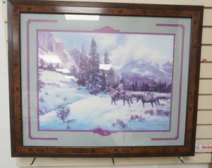 lot 106 image: Framed Print by Lee K. Parkinson. Winter Landscape Scene. 32x 26