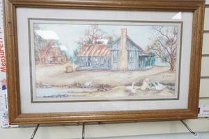 lot 130 image: Framed Print by Ava Freeman Feeding Time