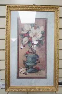 lot 145 image: Home Interior Print. Magnolia Cluster by Barbara Mock 14x22