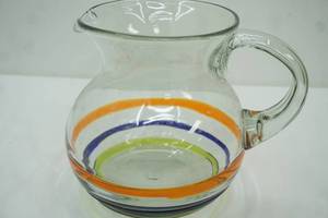 lot 223 image: Amici Home Baja Collection Mexican Recycled Hand-Blown Glass Pitcher