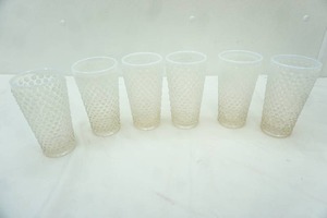 lot 235 image: Vintage Fenton Hobnail Tumblers. Moonstone or French Opalescent
