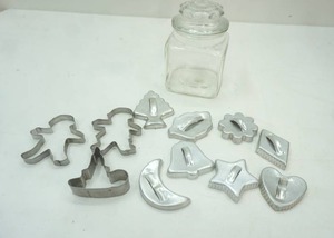 lot 269 image: Vintage Candy Jar with Cookie Cutters