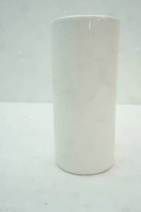 lot 271 image: Vintage White Ceramic Cylinder Vase 9 tall