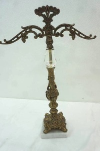 lot 278 image: Vintage Brass and Crystal Scales of Justice Display Piece