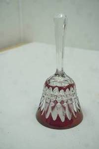 lot 297 image: Vintage Cut Cranberry Glass Bell