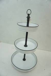 lot 337 image: Decorative 3 Tier Metal Tray. Hobby Lobby. NWT