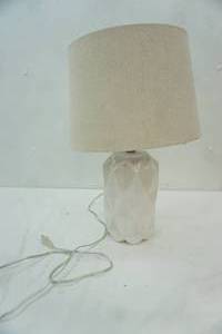 lot 354 image: White Ceramic Table Lamp, Diamond Pattern