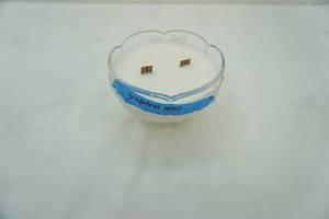 lot 360 image: Crystal Dish with Frosted Glass Swans Candle Grapefruit & Mint