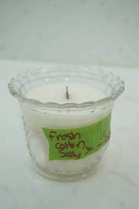 lot 374 image: Pressed Glass Candy Dish Candle Fresh Cotton