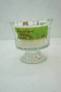 lot 376 image: Fostoria American Clear Pedestal Glass Trifle Bowl Candle Rosemary