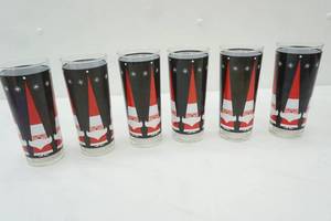 lot 379 image: (6ct) Holt Howard Santa Tom Collins Glasses