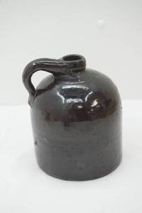 lot 441 image: Antique Black-Glazed Stoneware Jug. 8 tall