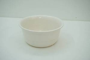 lot 451 image: Vintage White Ribbed Mixing Bowl 9.5 diameter by 4.25 tall