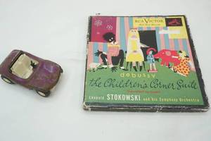 lot 469 image: Vintage RCA Victor debussy The Childrens Corner Suite Record and Vintage Tonka Purple convertible coupe