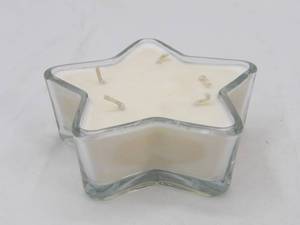 lot 491 image: Star Shaped Glass Candle Cypress and Bayberry