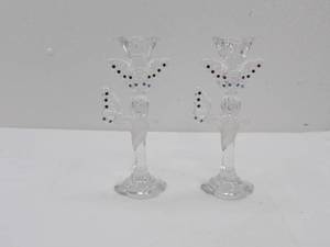 lot 492 image: Pair of Lenox Crystal Butterfly Candlesticks