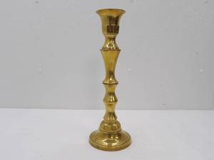 lot 551 image: AntiqueVintage Brass Candlestick Holder. 15 tall