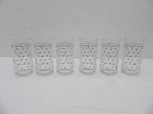 lot 560 image: Set of 6 Vintage Glass Tumblers. Country Borders pattern by Sango