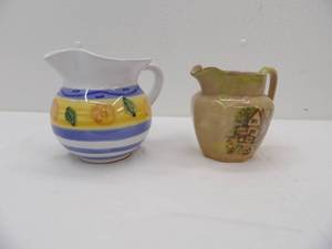 lot 561 image: Vintage Price Bros Pitcher-England and Made in Italy Pottery Pitcher