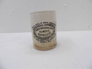 lot 597 image: Antique Stoneware Jar for James Keiller & Sons Dundee Marmalade. (1860-1920)