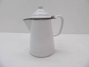 lot 601 image: Vintage White and Black Enamelware Coffee Pot