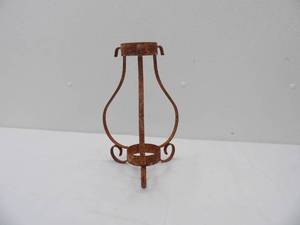 lot 605 image: Wrought Iron Candle Holder 12 tall
