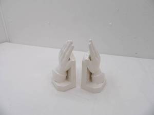 lot 639 image: Praying Hands Bookends