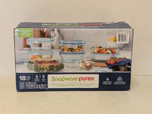 lot 6 image: NEW SNAPWARE PYREX GLASS FOOD STORAGE SET 18PC.