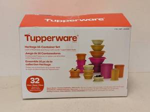 lot 23 image: TUPPERWARE HERITAGE 16-CONTAINER SET 32PCS.