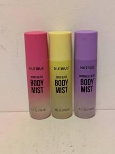 lot 68 image: NUTRIUS BODY MIST 3PK.