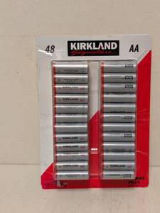 lot 165 image: NEW KIRKLAND SIGNATURE AA BATTERIES 48PK.