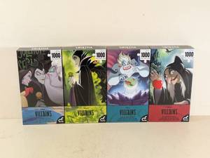 lot 184 image: (4) NEW DISNEY VILLAINS 1000 PC. PUZZLES