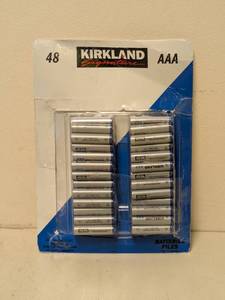 lot 205 image: NEW KIRKLAND SIGNATURE AAA 48 CT. BATTERIES